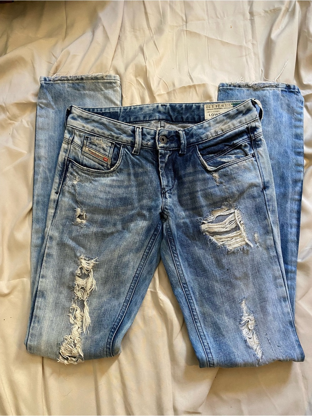 Diesel Women's Light Blue Distressed Skinny Jeans
